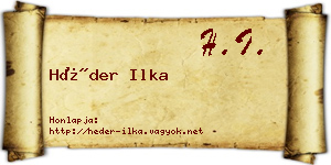 Héder Ilka névjegykártya